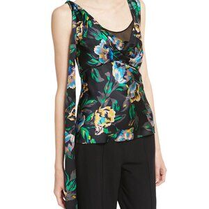 DVF DIANE VON FURSTENBERG GLAM BARE BACK SHOULDER-KNOT DRESS/Y SILK TOP